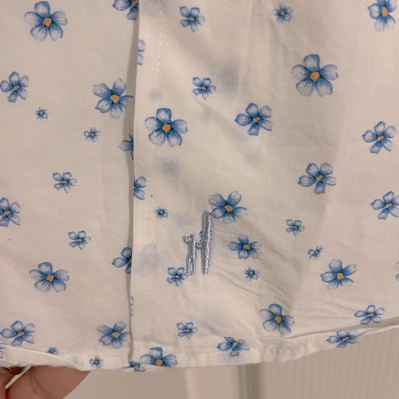 Men’s johnnie-O Hangin' Out Benson Blue Floral Button Up Shirt Size XL - Picture 6 of 7